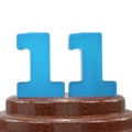 Number 11 Eleven on ChoÃÂolate cake. 3D render Illustration